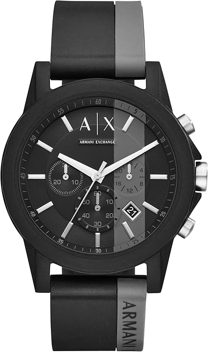 Armani Exchange Men’s Black Silicone Strap Watch (AX1326)