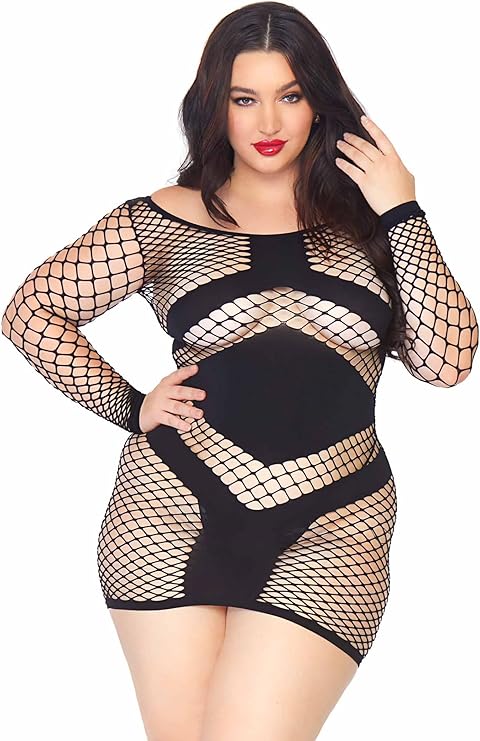 Leg Avenue Plus Size Fishnet Lingerie Bodystocking