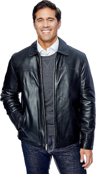 Men's New Zealand Lambskin Leather Classic Open Bottom Jacket