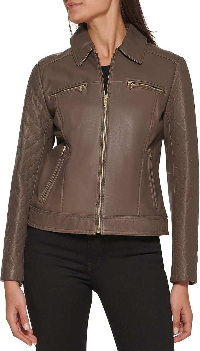 Cole Haan Diamond Quilted Leather Jacket